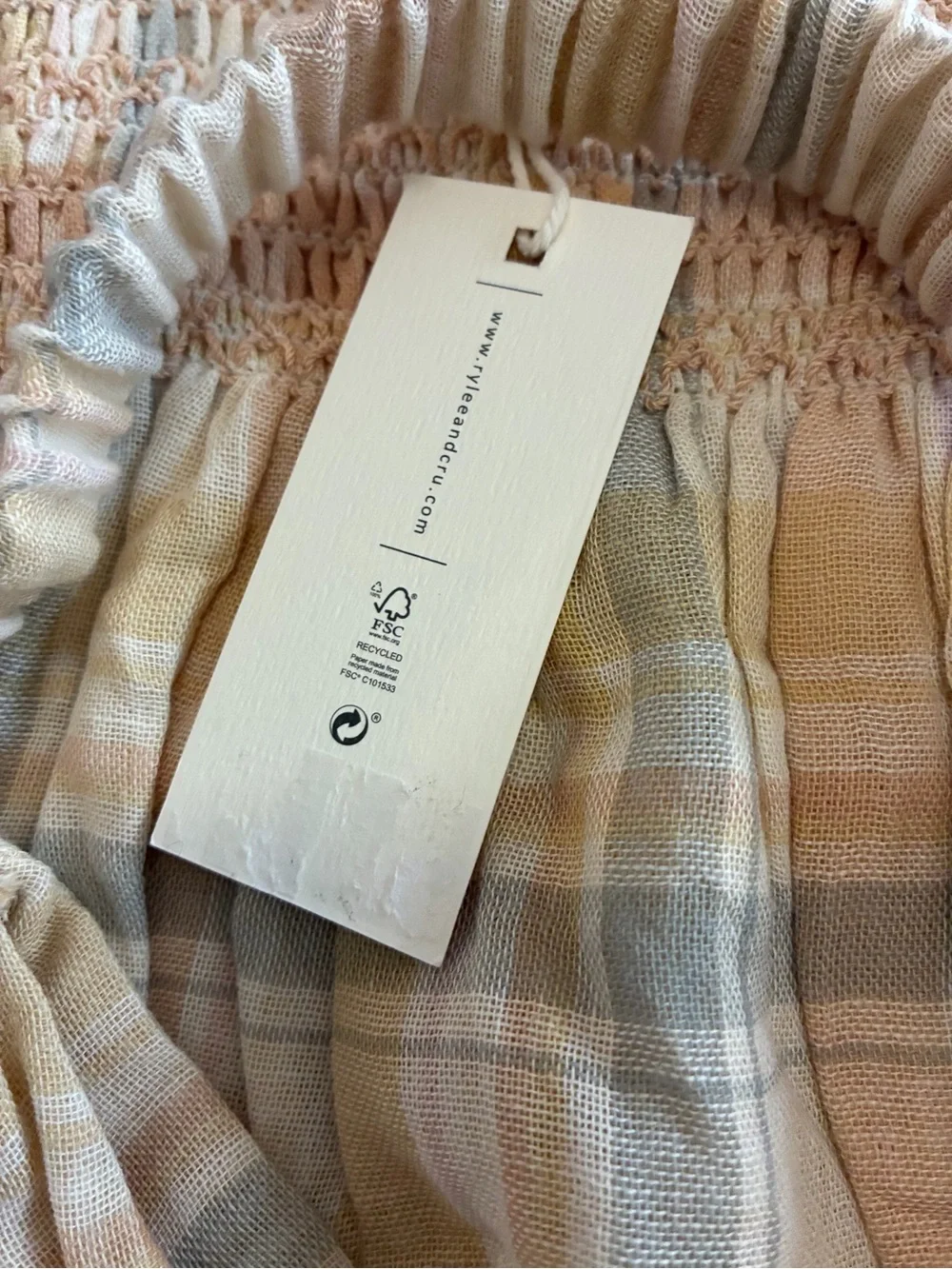 NWT Rylee + Cru Julia Plaid Romper Size 0-3 Months
